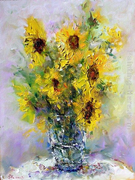 Yellow Flowers 01 painting - Ioan Popei Yellow Flowers 01 art painting